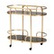 Baxton Studio Leighton Contemporary Glam and Luxe Gold Metal and Tempered Glass 2Tier Wine Cart 221-12525-ZORO - alternate 4